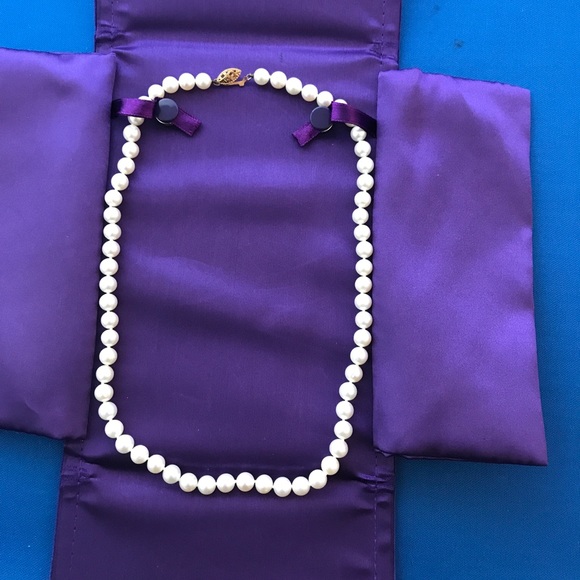 Genuine Akoya Pearl 14k Yellow Gold 18" Necklace - Picture 1 of 6